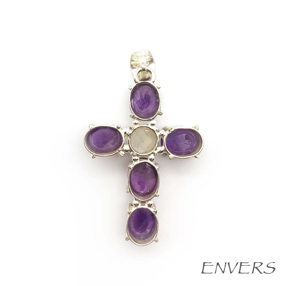 Pendentif Pierre de Lune - Croix