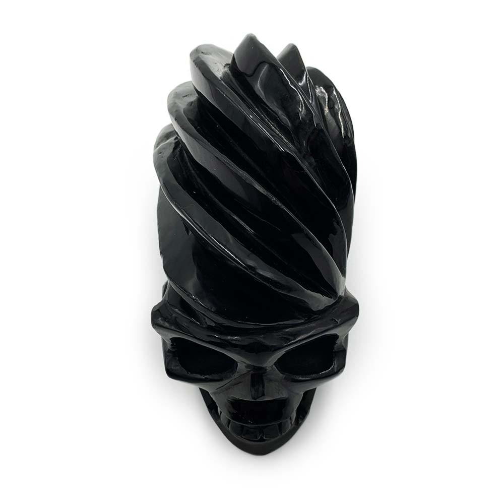 Crâne en Obsidienne Dorée