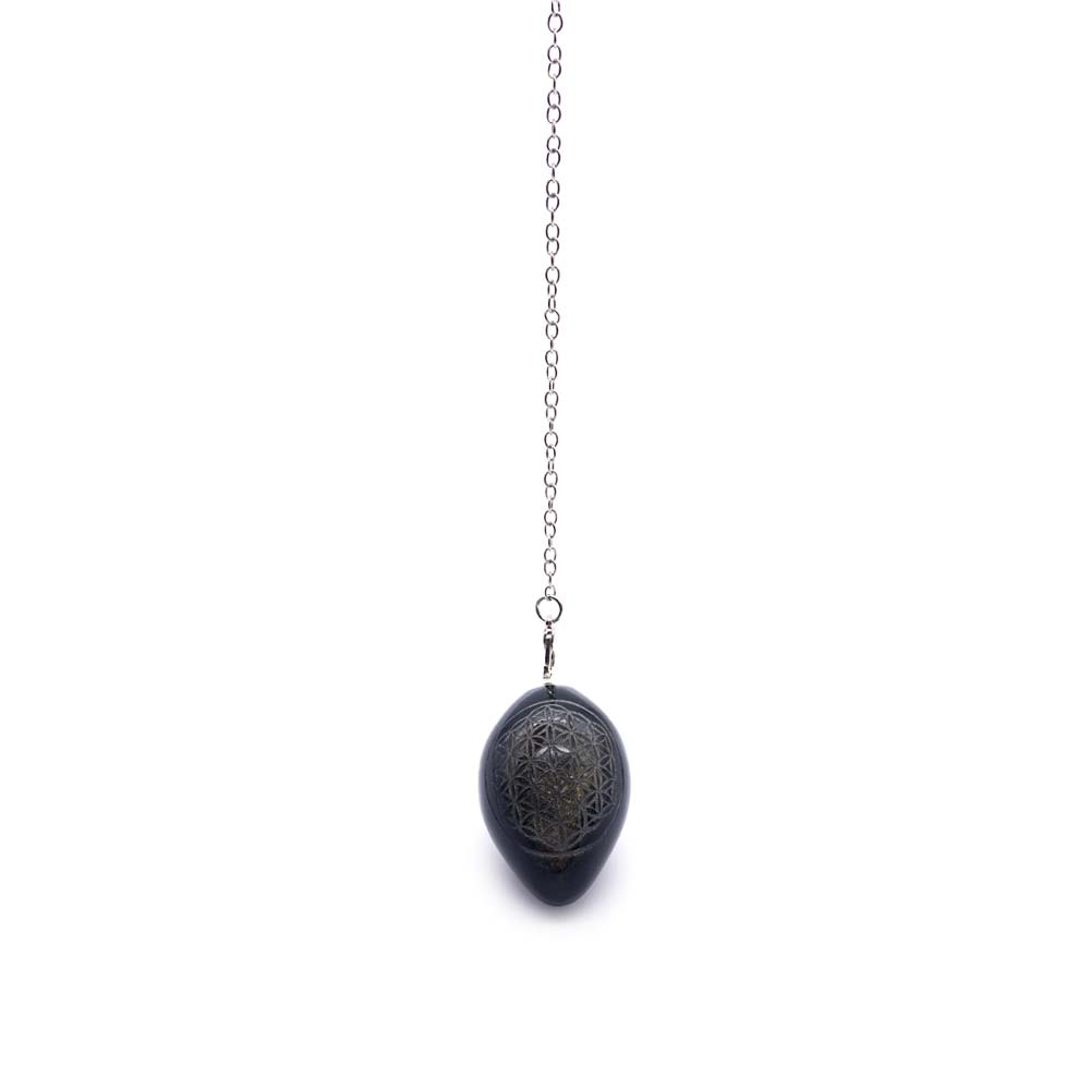 Pendule Obsidienne Fleur de Vie
