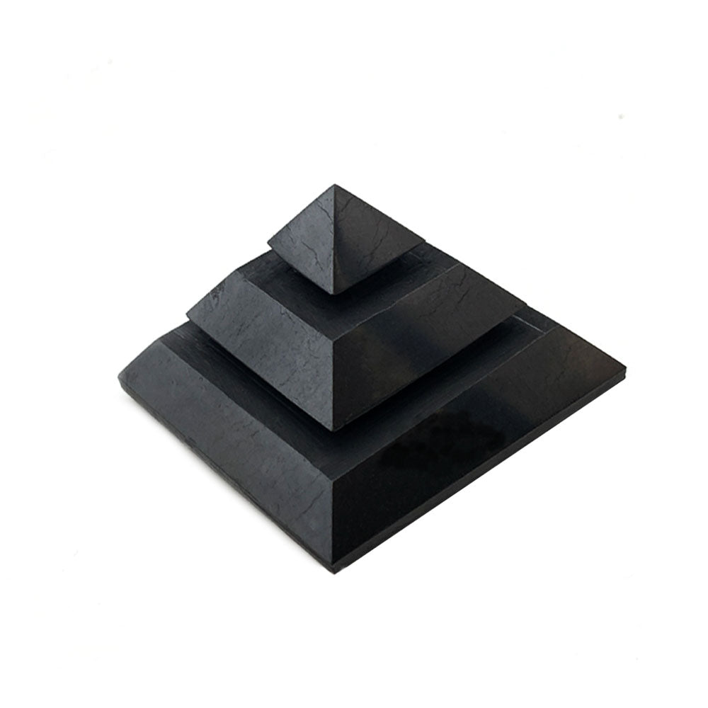 Pyramide Saqqarah en Shungite Brillante - 7 cm