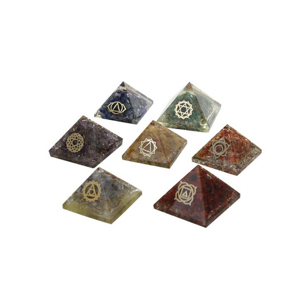 Lot de 7 Pyramides Orgonites - 7 Chakras