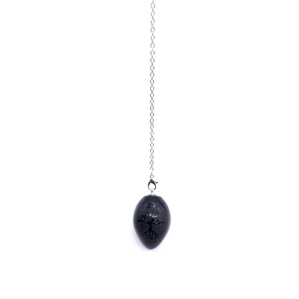 Pendule Obsidienne Arbre de Vie