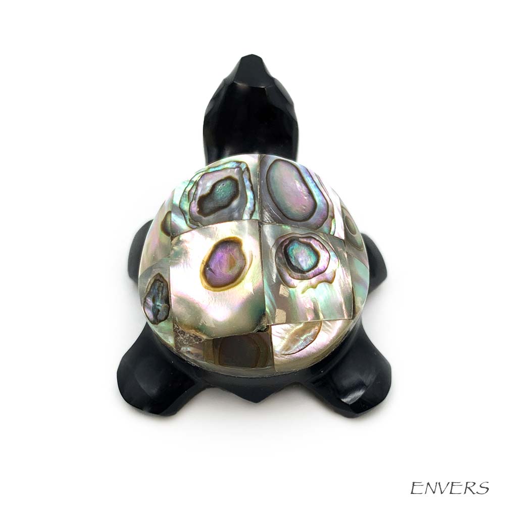 Pendentif Tortue en Obsidienne