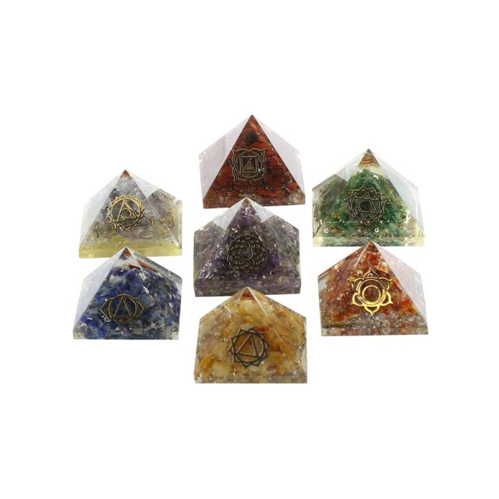 Lot de 7 Pyramides Orgonites - 7 Chakras