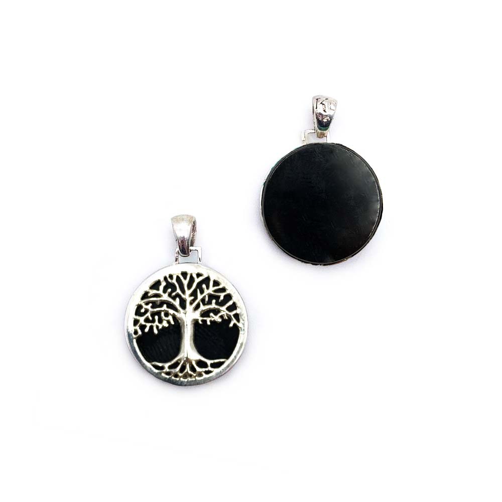 Pendentif Arbre de Vie en Argent et Pierre Naturelle