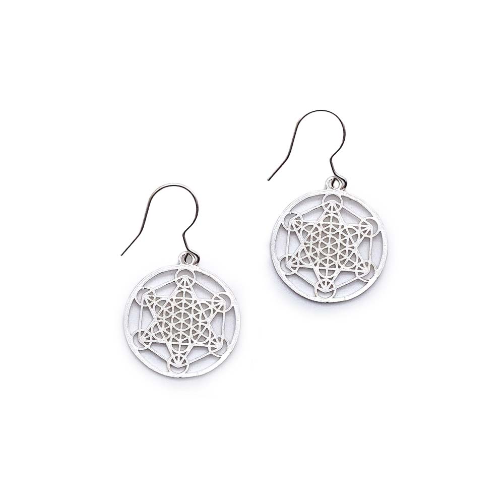 Boucles d'oreilles en Argent - Cube de Métatron