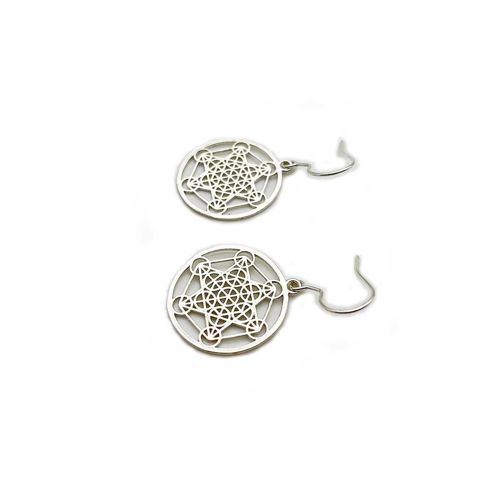 Boucles d'oreilles en Argent - Cube de Métatron