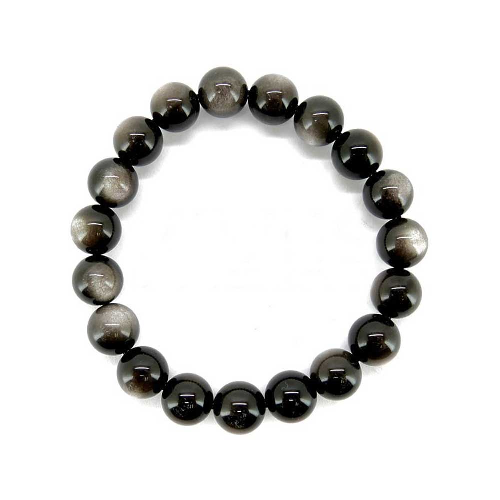 Bracelet Obsidienne Argentée