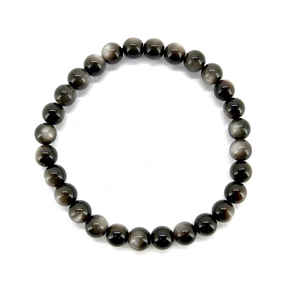 Bracelet Obsidienne Argentée