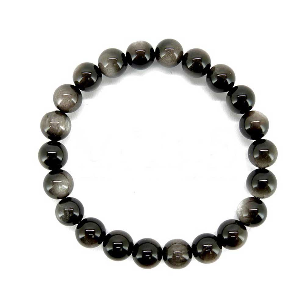 Bracelet Obsidienne Argentée