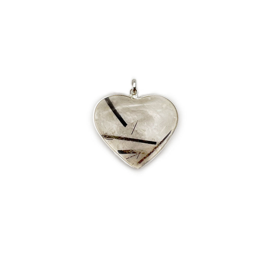 Pendentif Coeur en Argent - Pierres Naturelles