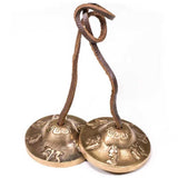 Cymbales / Tingsha Om Mani Padme Hum - 6 cm de diamètre