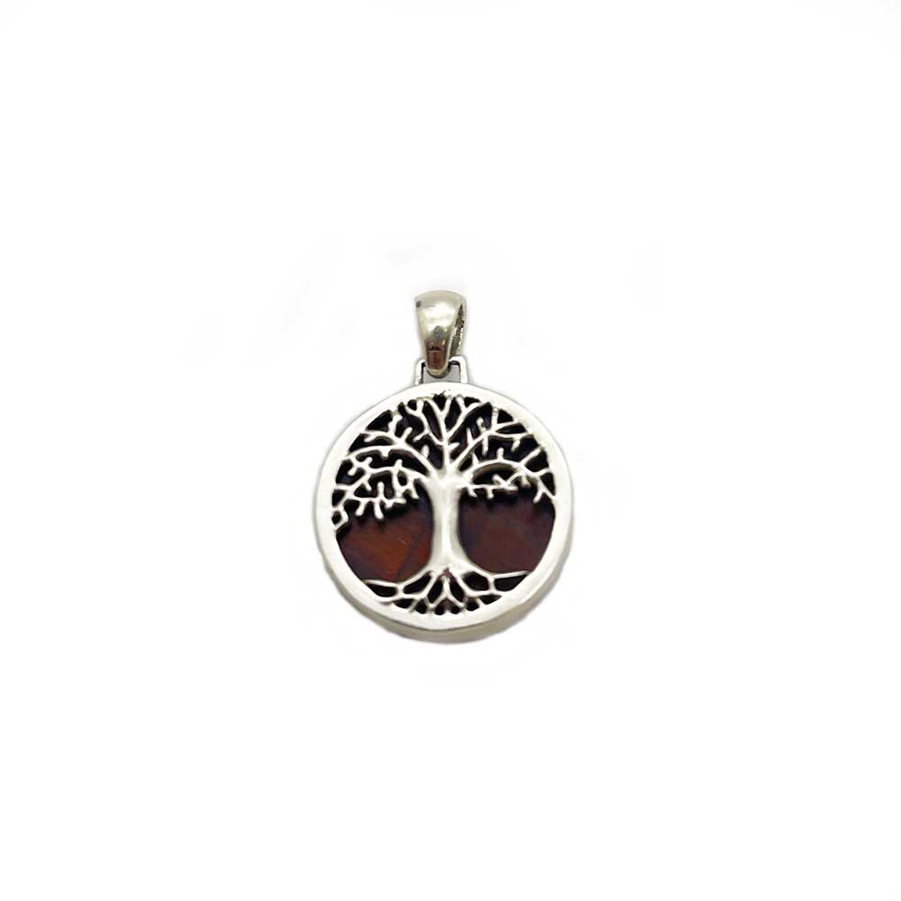 Pendentif Arbre de Vie en Argent et Pierre Naturelle