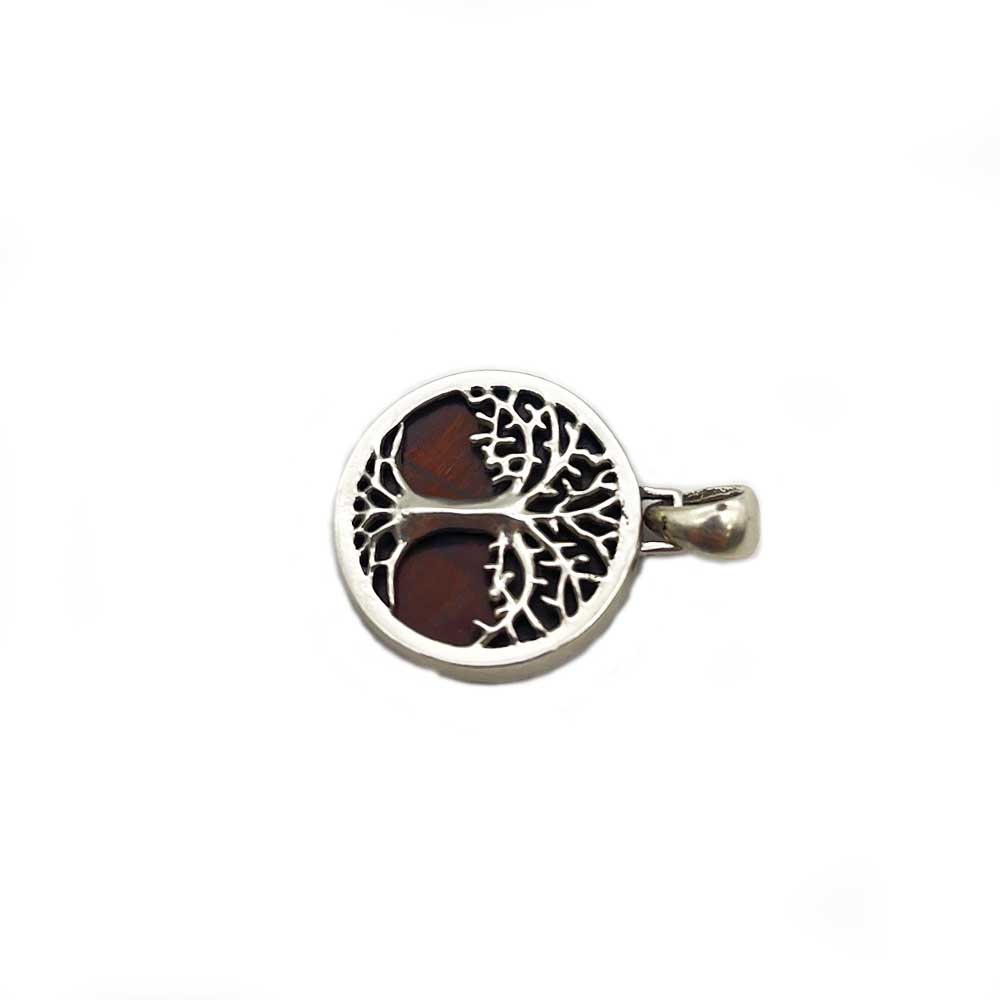 Pendentif Arbre de Vie en Argent et Pierre Naturelle