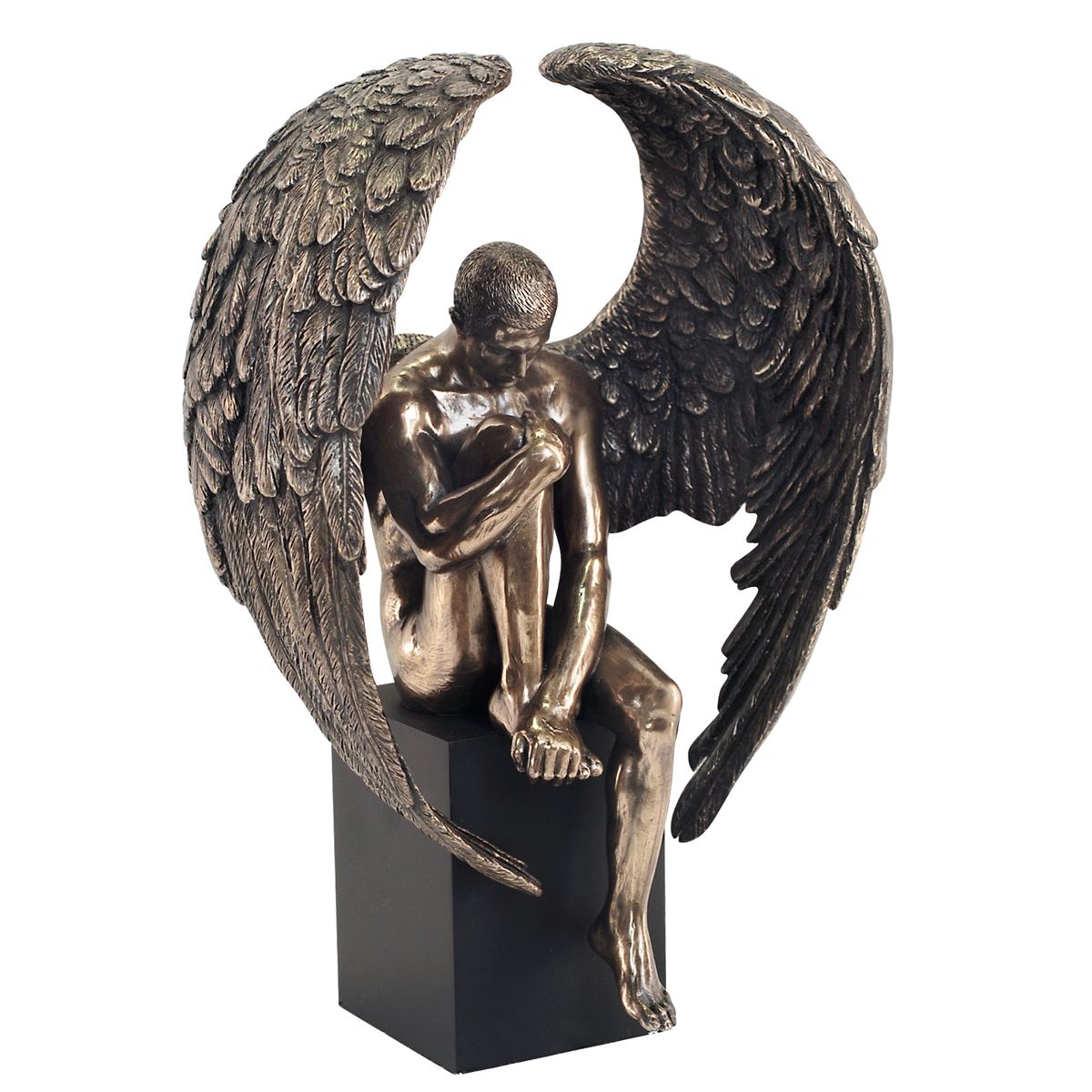 Ange masculin sur socle - 18 cm