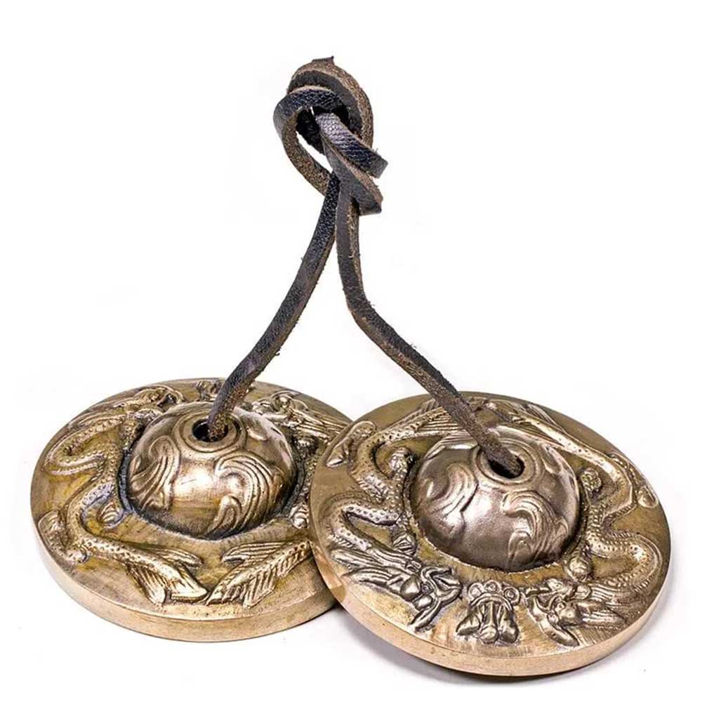 Cymbales / Tingsha Dragon (son ++) - 6,7 cm de diamètre