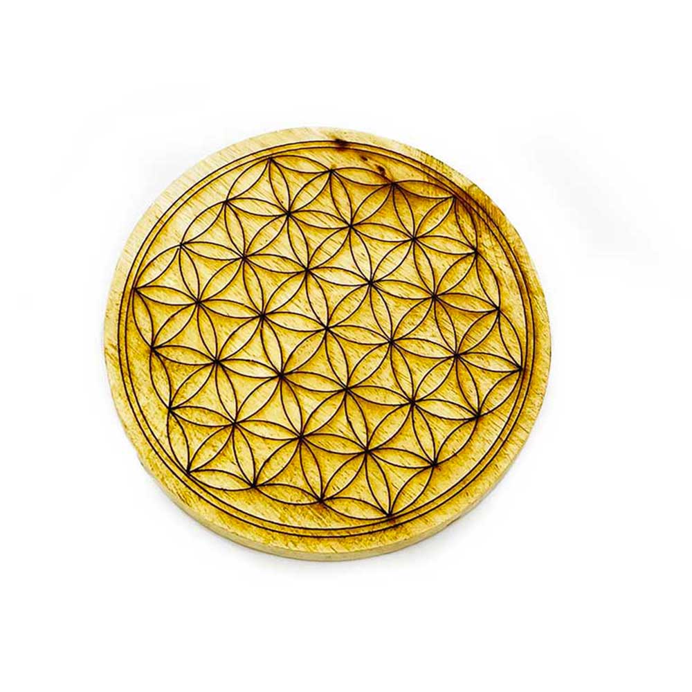 Support Fleur de vie en bois - 10 cm