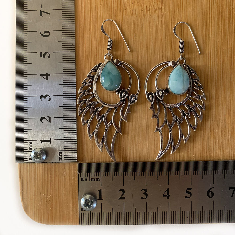 Boucles d'oreilles Larimar - Ailes d'Ange