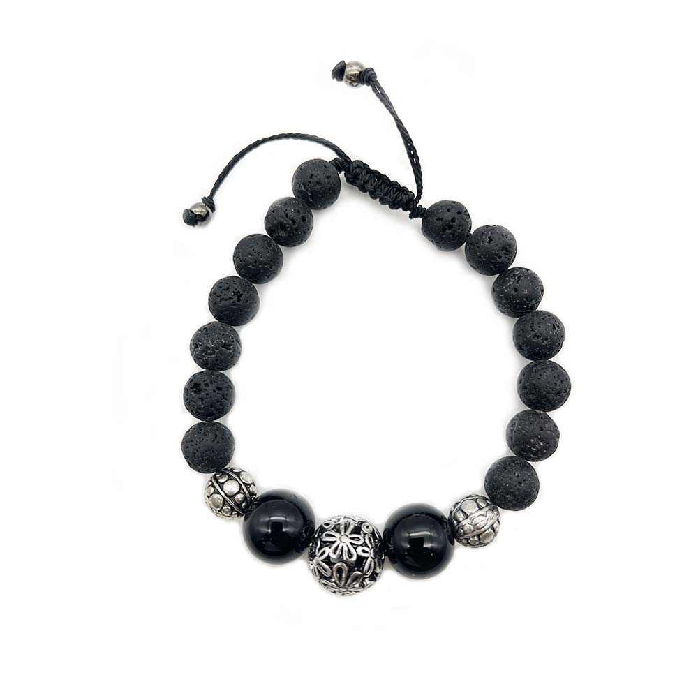 Bracelet Pierre de Lave - Onyx Noir
