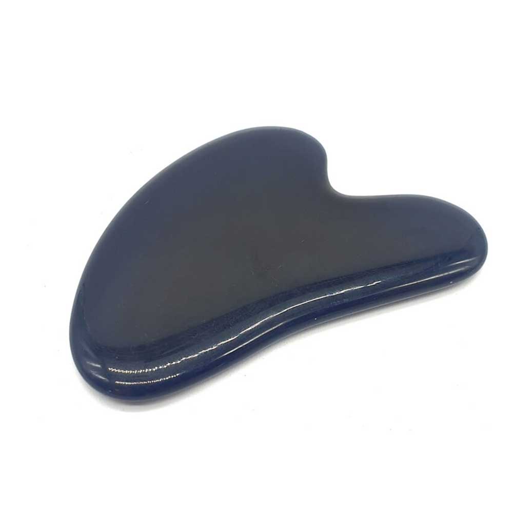Pierre de Massage Gua Sha en Obsidienne Noire