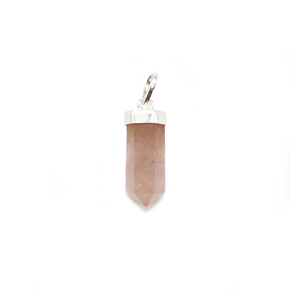 Pendentif Quartz Rose en Argent