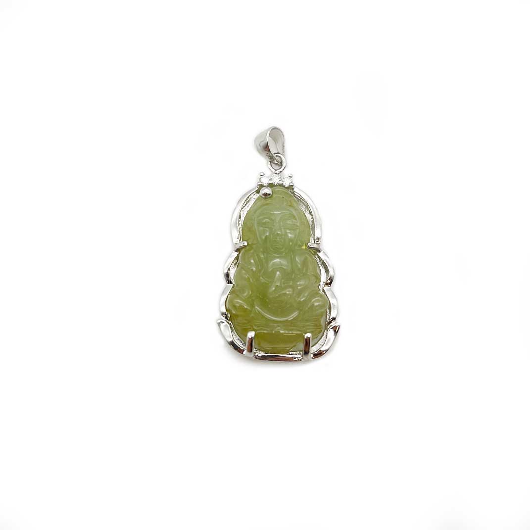 Pendentif Bouddha en Argent et Jade