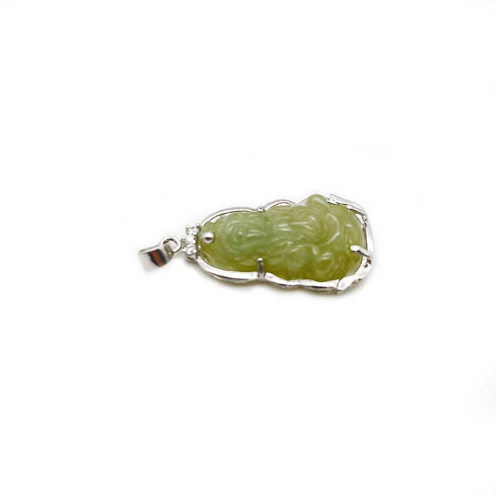 Pendentif Bouddha en Argent et Jade