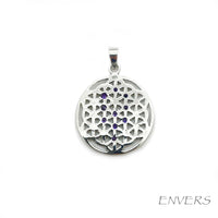 Pendentif Fleur de vie en Argent - Améthyste