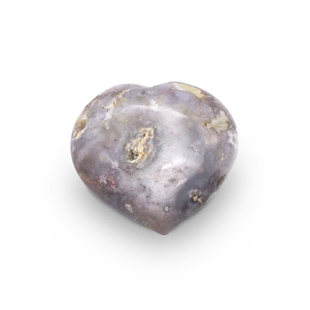 Coeur en Agate Fleur - 9,5 cm
