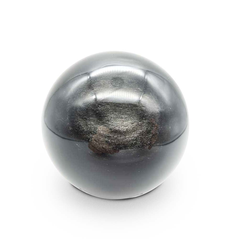 Sphère en Obsidienne Argentée