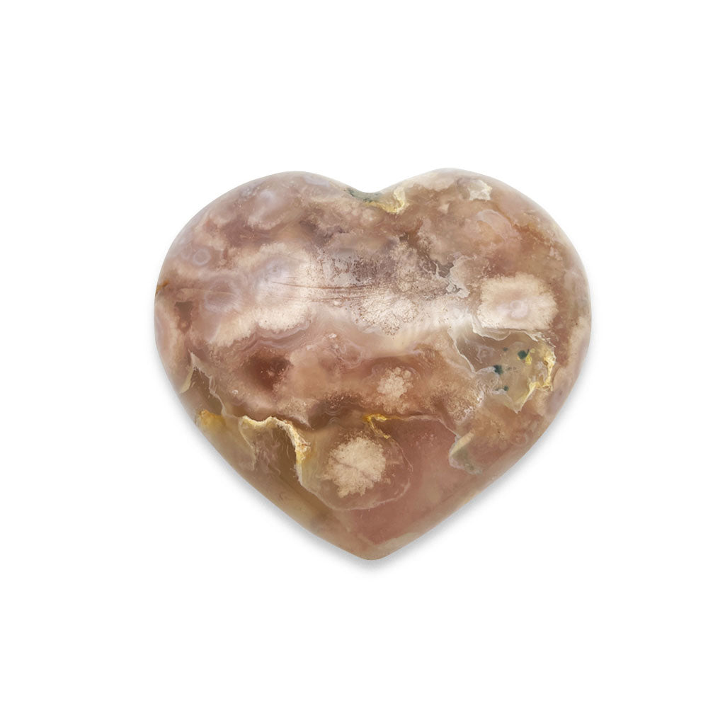 Coeur en Agate Fleur - 6,5 cm