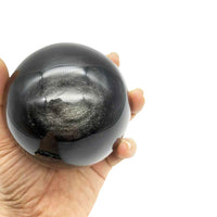 Sphère en Obsidienne Argentée