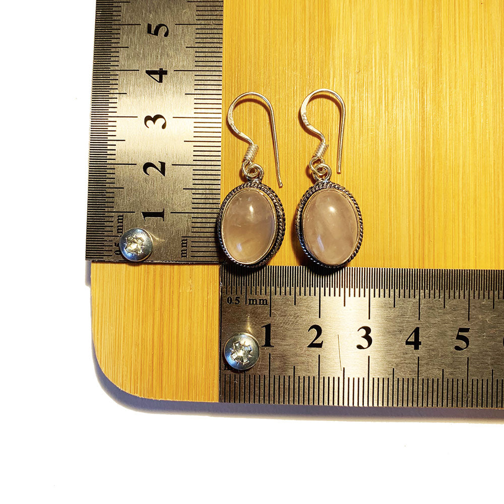Boucles d'Oreilles Quartz Rose