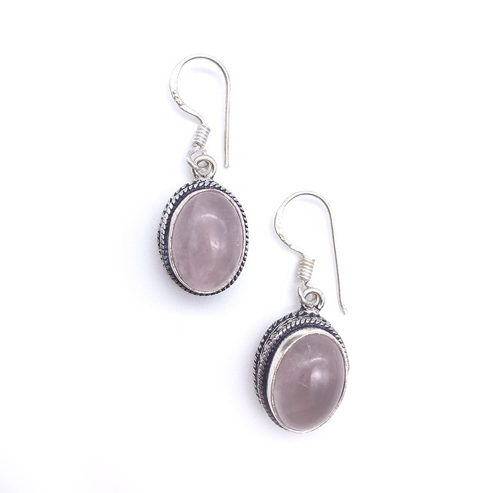 Boucles d'Oreilles Quartz Rose