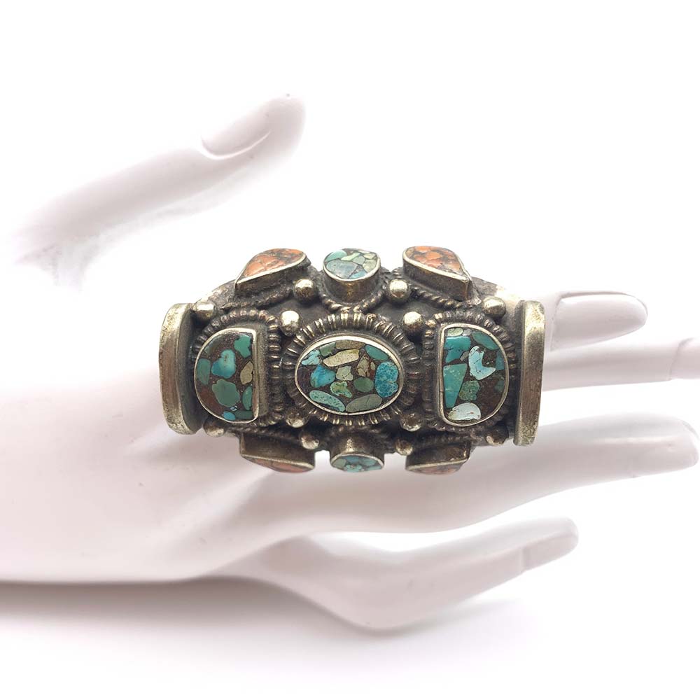 Bague Turquoise - Corail